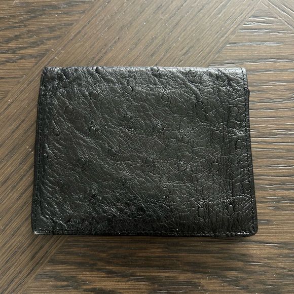 Dunhill Handbags - Dunhill Black Ostrich Bi Fild Leather Card Holder Wallet UNISEX